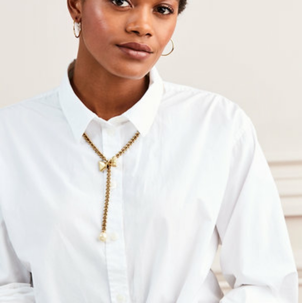 Stella and Dot Lady Bow Lo Necklace
